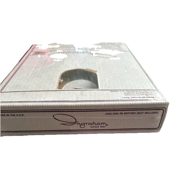 Vintage Ingraham Light Blue Plastic Wall Clock Square 10” USA Heartland Themed - Picture 4 of 7